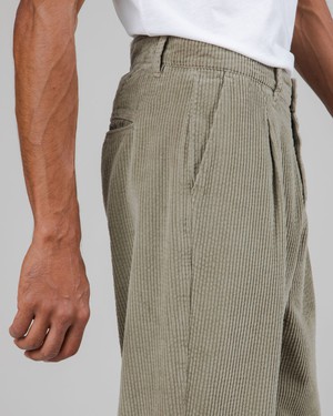 Corduroy Pleated Pants Pale Green from Brava Fabrics