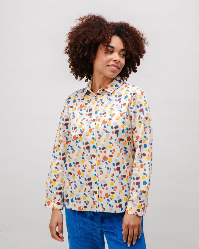 Geo Cotton Blouse Ecru from Brava Fabrics