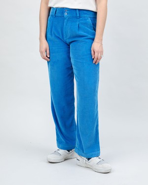 Corduroy Pleated Pants Blue from Brava Fabrics