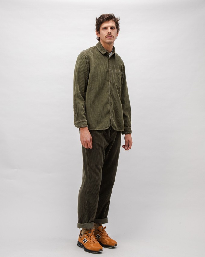 Corduroy Overshirt Stone Green from Brava Fabrics