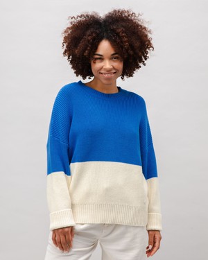 Bicolor Cotton Sweater Blue from Brava Fabrics