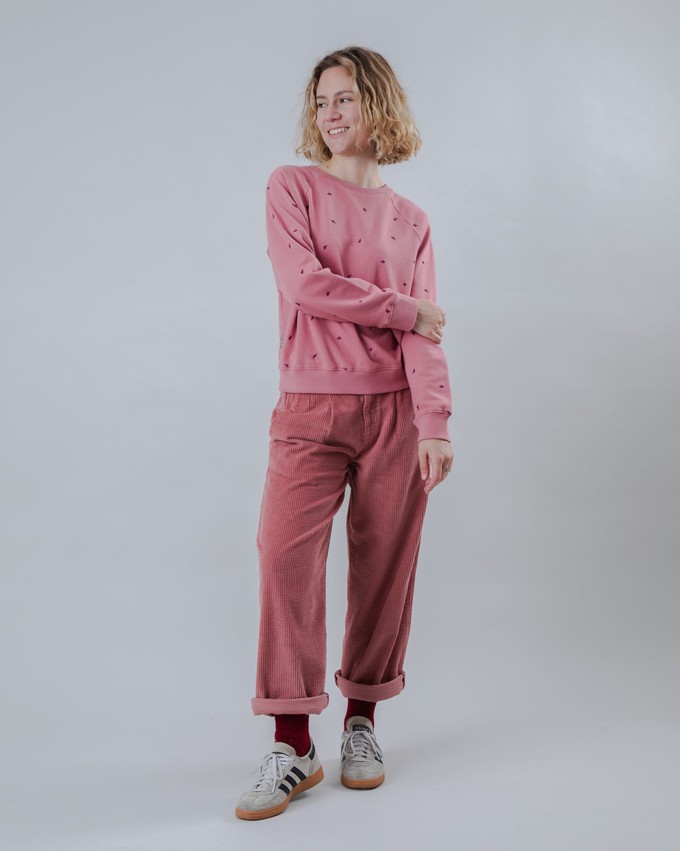 Dusk Raglan Cotton Sweatshirt Rose from Brava Fabrics