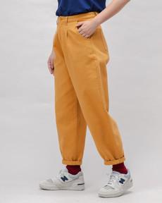 Pegged Cotton Twill Pants Ochre via Brava Fabrics