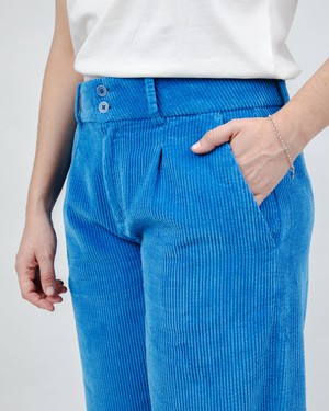 Corduroy Pleated Pants Blue from Brava Fabrics