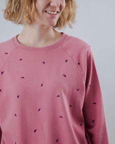 Dusk Raglan Cotton Sweatshirt Rose via Brava Fabrics