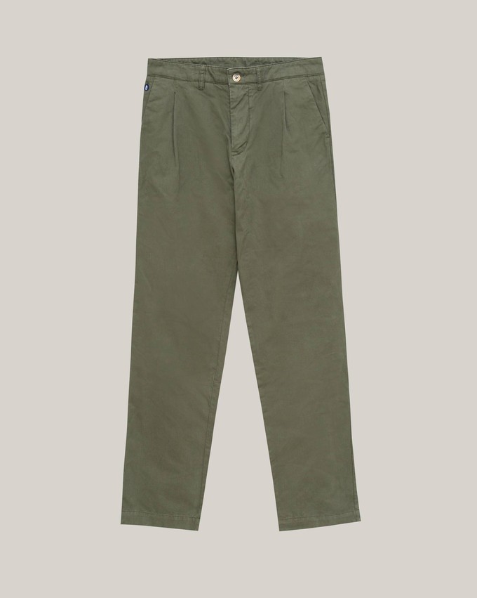 Pleated Chino Pants Olive from Brava Fabrics