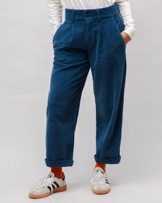 Corduroy Pleated Pants Indigo via Brava Fabrics