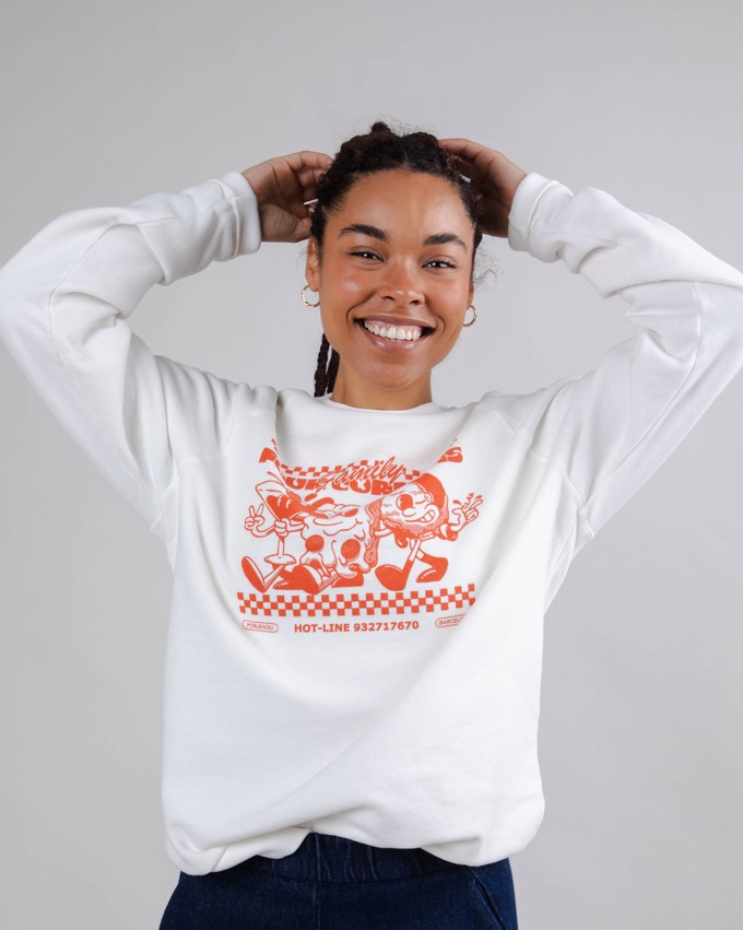 Hoxton Four Corners Unisex Sweatshirt White from Brava Fabrics