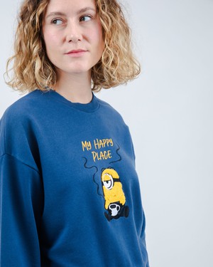 Minions My Happy Place Rounded Sweatshirt Blue from Brava Fabrics