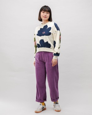 Bloom Rounded Cotton Sweatshirt Ecru from Brava Fabrics