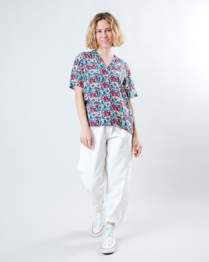 Asis Percales Tigris Aloha Blouse Ecru from Brava Fabrics