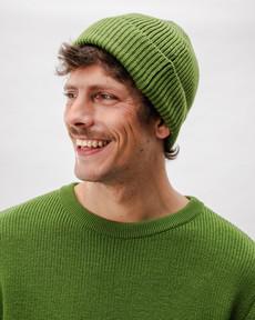 Waterfront Wool Beanie Green via Brava Fabrics