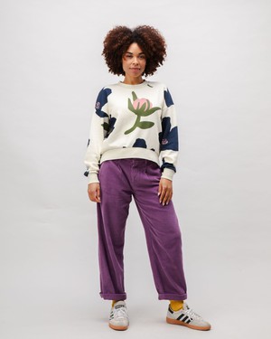 Bloom Rounded Cotton Sweatshirt Ecru from Brava Fabrics