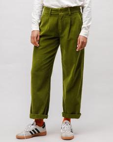 Corduroy Pleated Pants Green via Brava Fabrics