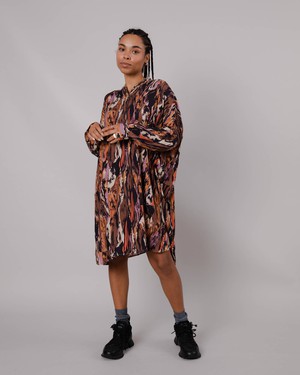 Etna Oversized Mao Dress Brown from Brava Fabrics