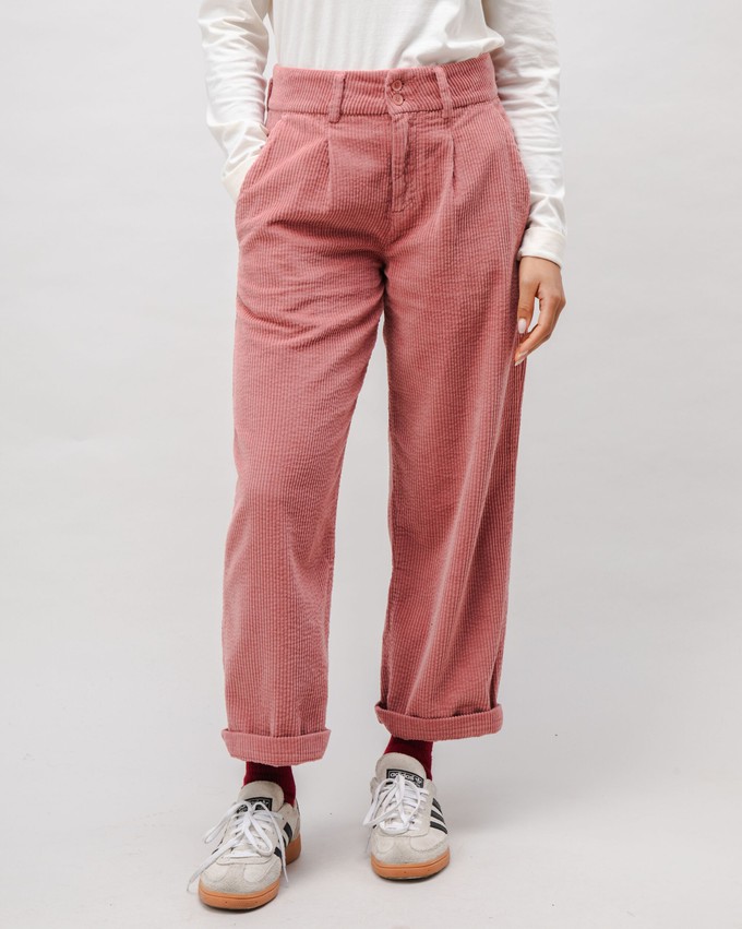 Corduroy Pleated Pants Rose from Brava Fabrics