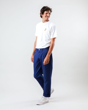 Pleated Chino Navy from Brava Fabrics