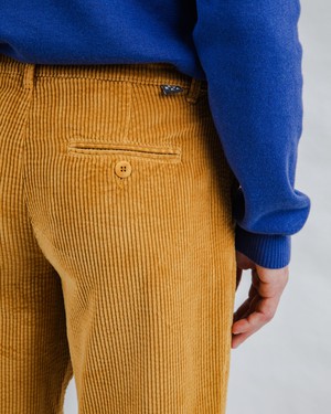 Corduroy Pleated Chino Pants Camel from Brava Fabrics