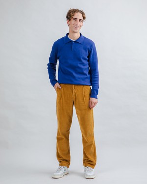 Corduroy Pleated Chino Pants Camel from Brava Fabrics