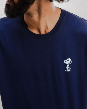 Peanuts Snoopy Patch T-shirt Navy from Brava Fabrics