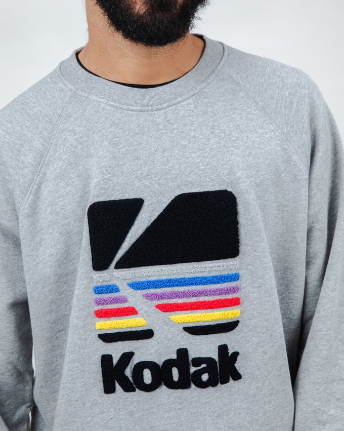 Kodak Logo Sweatshirt Grey Melange from Brava Fabrics