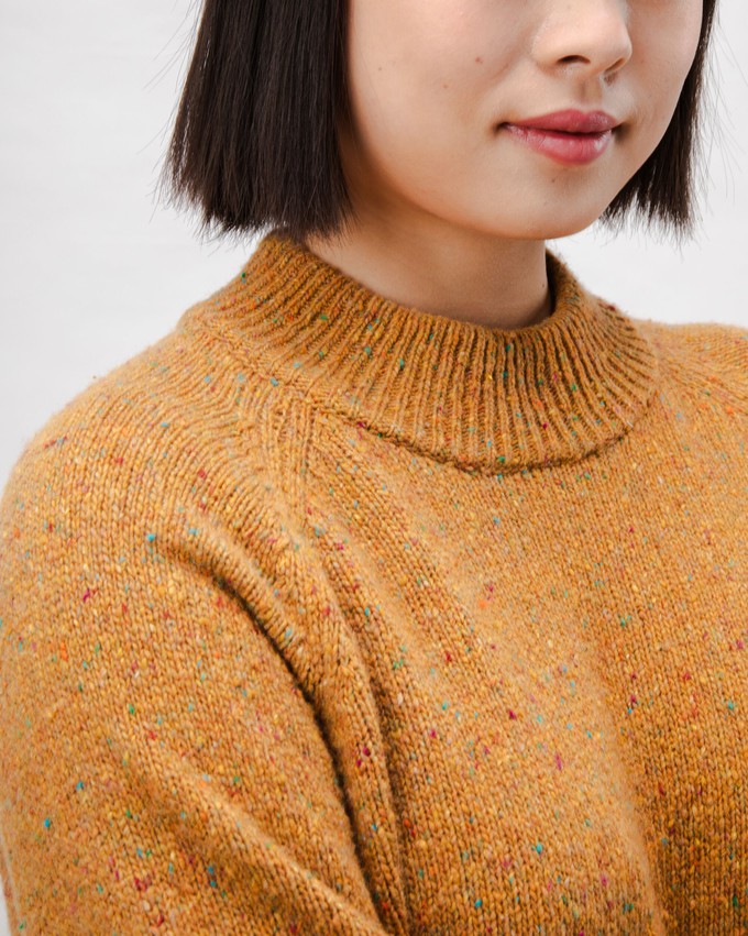 Perkins Raglan Wool Sweater Ochre from Brava Fabrics