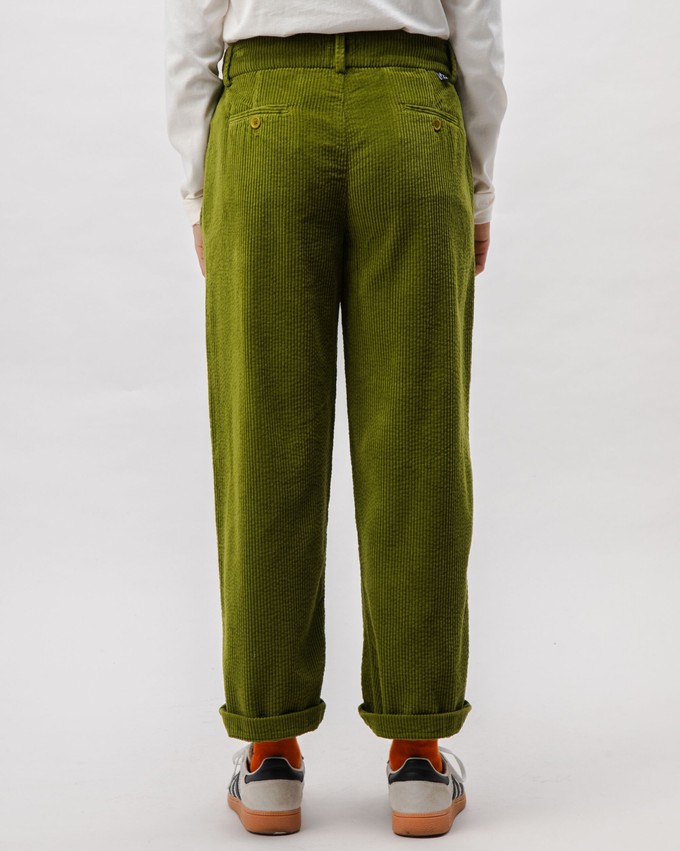 Corduroy Pleated Pants Green from Brava Fabrics