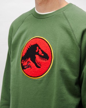 Jurassic Park Logo Cotton Sweatshirt Green from Brava Fabrics