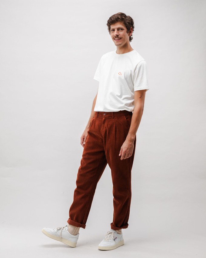 Corduroy Pleated Chino Pants Copper from Brava Fabrics