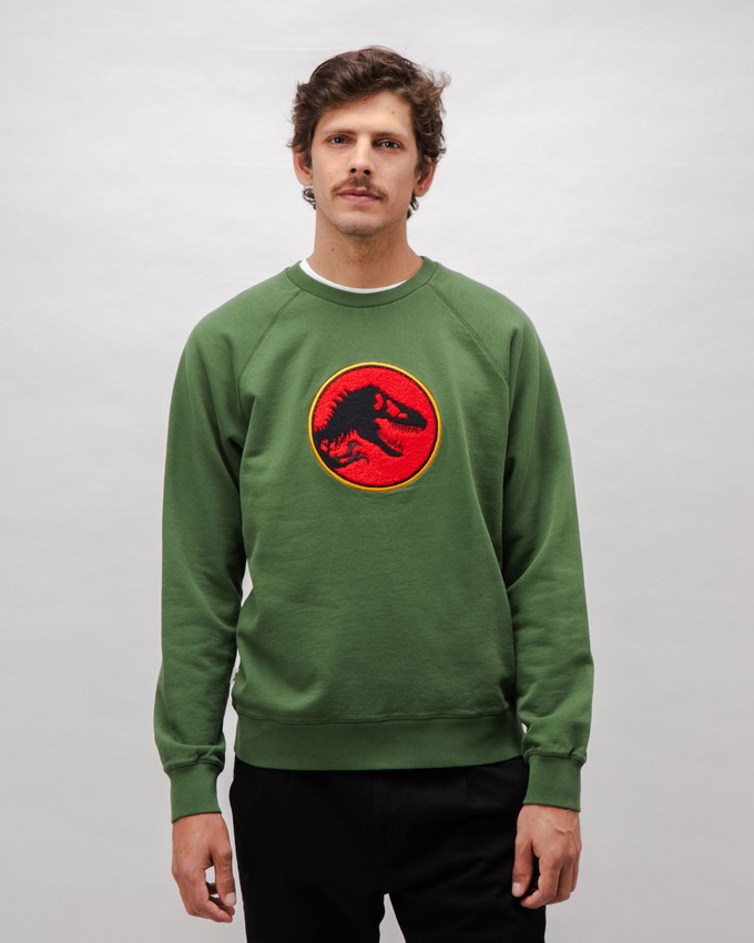 Jurassic Park Logo Cotton Sweatshirt Green from Brava Fabrics