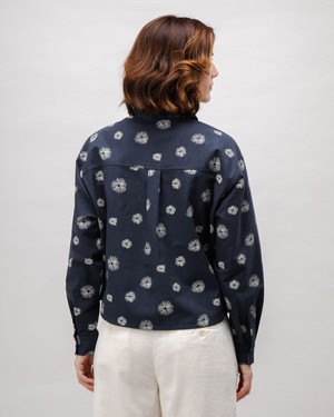 Urchin Boxy Flannel Blouse Navy from Brava Fabrics