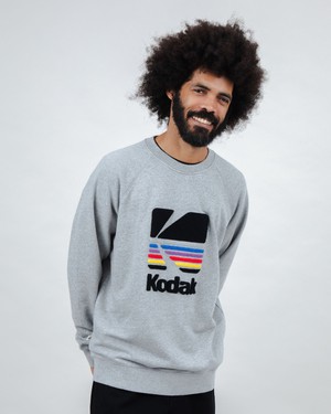 Kodak Logo Sweatshirt Grey Melange from Brava Fabrics