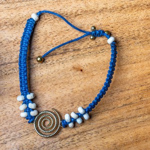 Energy Swirl Macramé Bracelet with Tulsi Beads from chaYkra