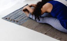 Travel Yoga Mat (blue and brown) via chaYkra