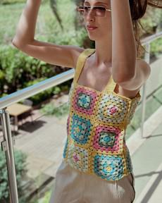 Sun and Chill Patchwork Crochet Top via Chillax