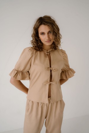 OLIVIA TOP - SAND from ELJO THE LABEL