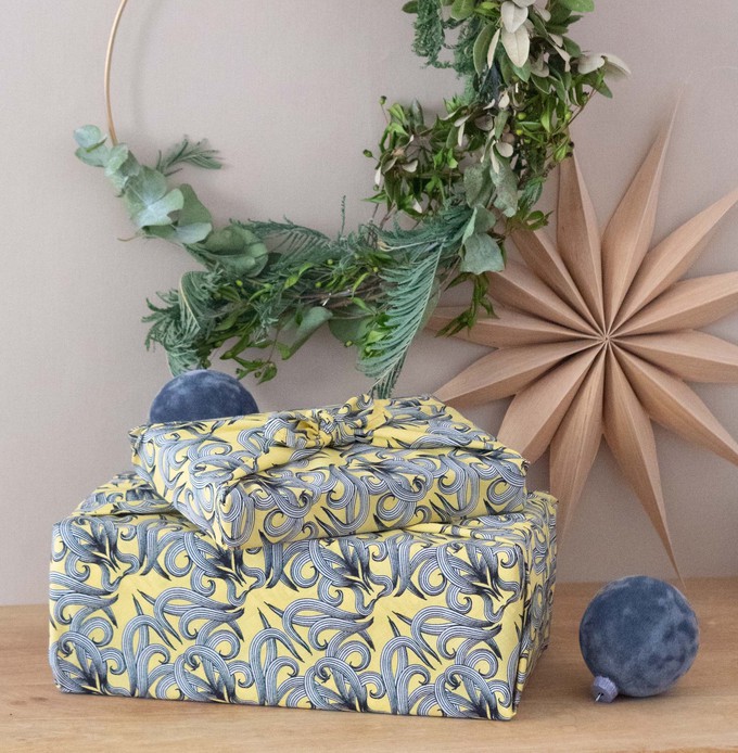 Furoshiki Gift Wrap Sunshine Nouveau Fabric Gift Wrap from FabRap