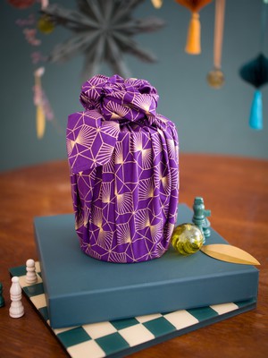 Furoshiki Gift Wrap Plum Diamonds Fabric Gift Wrap from FabRap