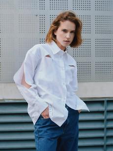 Seeing Eye Plain White Button Up Shirt via Fanfare Label