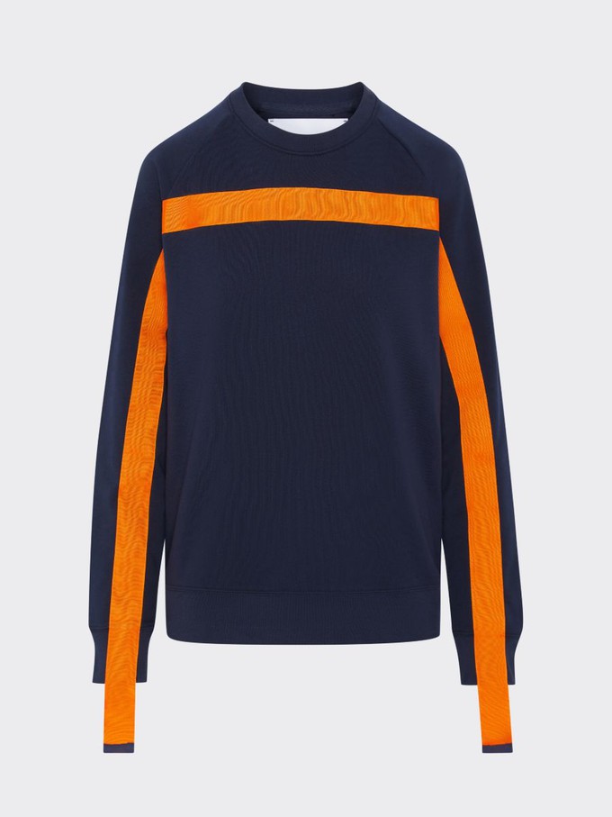 Oversized Navy Jumper With Orange Stripe from Fanfare Label