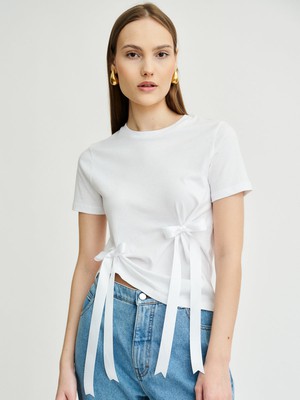 Blossom Bow White T-shirt from Fanfare Label