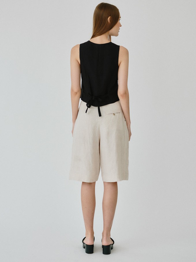 Daphne Linen Waistcoat in Black from Fanfare Label