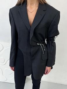 Clora Upcycled Blazer in Black via Fanfare Label