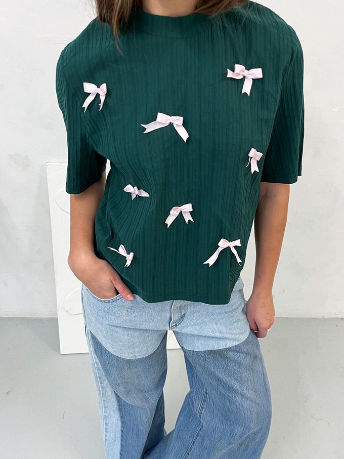 Sia Bow T-shirt Green from Fanfare Label