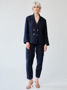 Ethically Made Navy Linen Suit via Fanfare Label