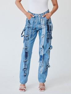 High Waisted Organic Denim Trimmed Jeans via Fanfare Label