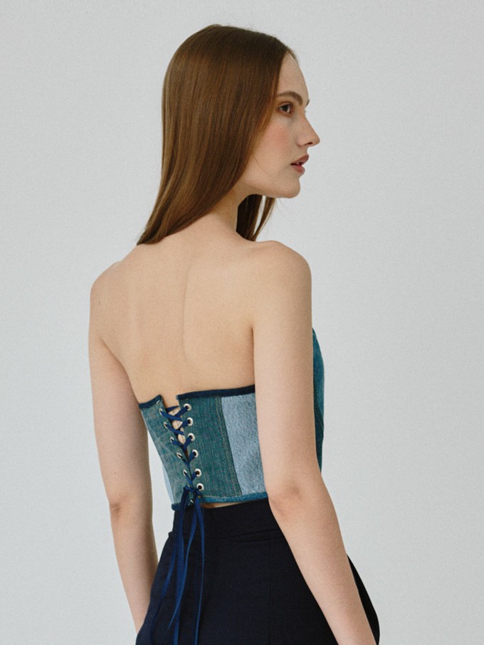 Upcycled Denim Bodice Corset from Fanfare Label