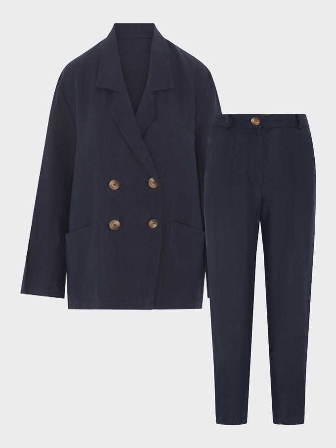 Ethically Made Navy Linen Suit from Fanfare Label