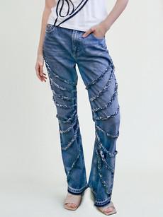 High Waisted Upcycled Elm Flare Jeans via Fanfare Label