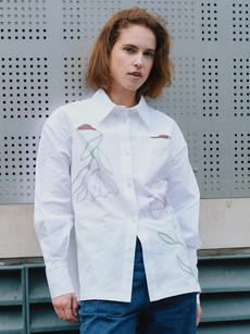 Seeing Eye Floral White Button Up Shirt via Fanfare Label